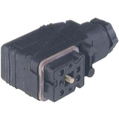 Hirschmann Leitungsdose with M16-Leitungsverschraubung and Schraubkontakten black GO 610 WF Pole:6