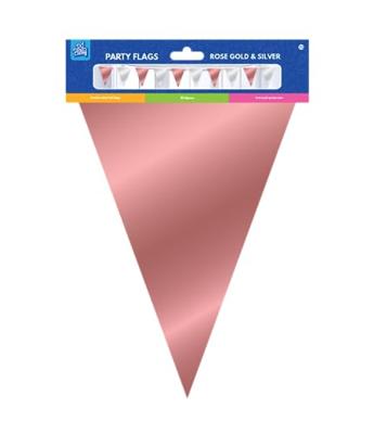 Folie Vlaggenlijn Roségoud/Zilver (10m)