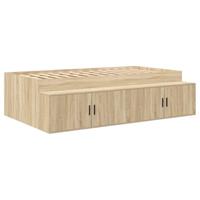 Opbergbedframe Sonoma eiken 100 x 200 cm Bewerkt hout - thumbnail