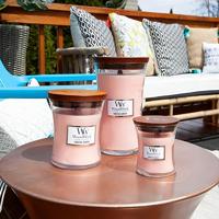 WoodWick Geurkaars Medium Coastal Sunset - 11 cm / ø 10 cm - Geurkaars in Glas - Houten Lont - thumbnail