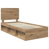 Bedframe Ambachtelijk eiken 75 x 190 cm Massief grenenhout - thumbnail