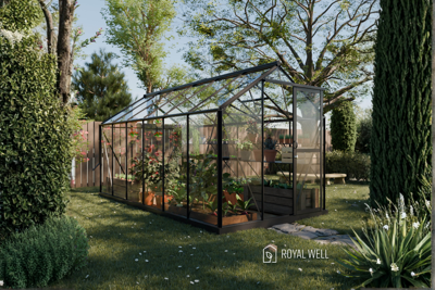 Tuinkas Mary IV zwart 3 mm veiligheidsglas Royal Well - Royal well Tuinkas Mary IV zwart 3 mm veiligheidsglas Royal Well - Royal well