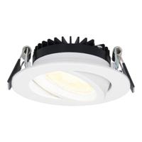 Rome LED inbouwspot - Kantelbaar - IP44 waterdicht - 6 Watt 430 lumen - 2700K warm wit - Lage inbouwdiepte 27mm - Dimbaar - Rond - Wit - Voor binnen en buiten - thumbnail