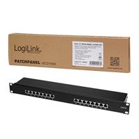 LogiLink NP0057 16 poorten Patchpaneel 483 mm (19) CAT 6 1 HE Zwart - thumbnail