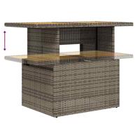 5-delige Loungeset met kussens poly rattan grijs - thumbnail