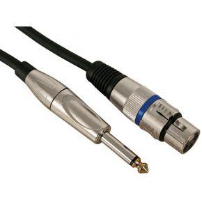 Xlr-kabel xlr vrouwelijk naar jack 6.35 mm mono 10 m Velleman - Velleman