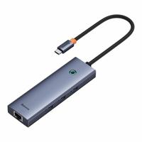 Baseus Hub 6w1 UltraJoy 6-Port (USB-C naar 1 x HDMI4K @ 30 Hz + 3 x USB 3.0 + 1 x PD + RJ45) - thumbnail