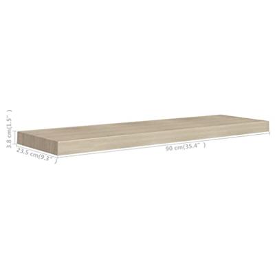 Wandschappen zwevend 4 st 90x23,5x3,8 cm MDF eikenkleurig Wandschappen zwevend 4 st 90x23,5x3,8 cm MDF eikenkleurig