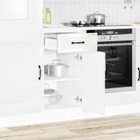 Onderkast Kalmar bewerkt hout hoogglans wit - thumbnail