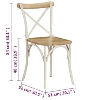 Kruisstoelen 2 st massief mangohout wit - thumbnail