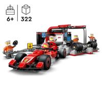 LEGO CITY F1 pitstop en pitcrew met Ferrari auto 60443 - thumbnail