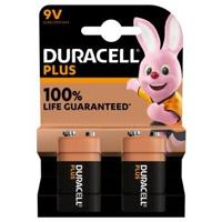 Duracell Plus-9V B2 9V batterij (blok) Alkaline 9 V 2 stuk(s) - thumbnail