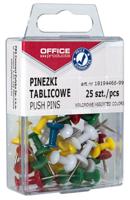 OFFICE products prikbordspelden, geassorteerde kleuren, plastic ophangdoosje van 25 stuks - thumbnail