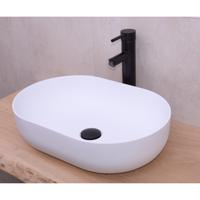Opbouw Waskom BWS Fabiana 50x35x14 cm Solid Surface Mat Wit - thumbnail