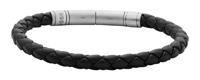 Fossil JF04089040 Armband Vintage Casual leder-staal zwart - thumbnail