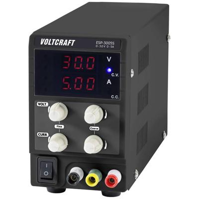 VOLTCRAFT ESP-3005S Labvoeding, regelbaar 0 - 30 V 0 - 5 A 150 W Steekaansluiting 4 mm Smal model Aantal uitgangen: 1 x VOLTCRAFT ESP-3005S Labvoeding, regelbaar 0 - 30 V 0 - 5 A 150 W Steekaansluiting 4 mm Smal model Aantal uitgangen: 1 x
