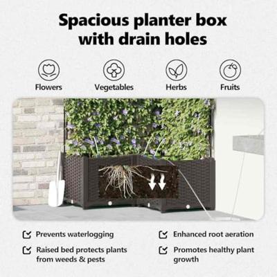 Tuin Bloempot 3 pcs Bruin Staal