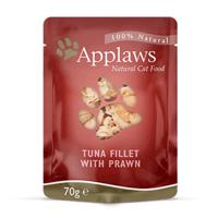 APPLAWS Tuna Fillet with prawn in broth - nat kattenvoer - 70g - thumbnail