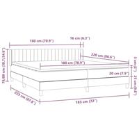 Boxspring met matras fluweel lichtgrijs 180x220 cm - thumbnail
