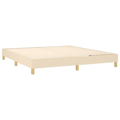 Boxspring met matras stof crèmekleurig 200x200 cm