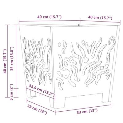 Vuurkorf Zwart 40 x 40 x 40 cm Staal