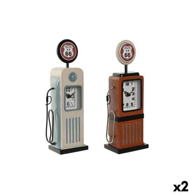 Tafelklok Home ESPRIT Blauw Oranje Vintage gasolinera (2 Stuks)