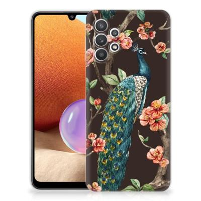 Samsung Galaxy A32 4G | A32 5G Enterprise Editie | TPU Hoesje | Pauw met Bloemen Samsung Galaxy A32 4G | A32 5G Enterprise Editie | TPU Hoesje | Pauw met Bloemen
