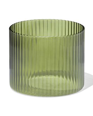 HEMA Glas voor geurkaars ⌀10x8.5cm ribbel donkergroen (donkergroen)
