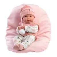 Newborn babypop Bimba met katjesprint - 35 cm - thumbnail