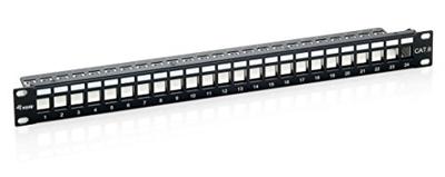 Equip Cat. 6a Keystone Patch Panel, shielded, black Equip Cat. 6a Keystone Patch Panel, shielded, black
