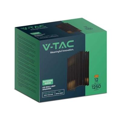 V-TAC VT-1189-B LED Moderne Wandlamp - Omhoog/Omlaag - IP65 Waterdicht - Zwarte Behuizing - 12W