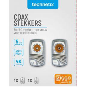 Enzo technetics set 2 stuks coaxpluggen haaks metaal 4g - 2074010