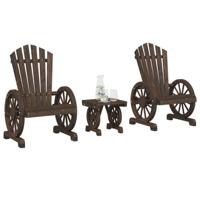 3-delige Loungeset massief vurenhout - thumbnail