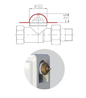 Danfoss React M30x1.5 Thermostaatknop Mechanisch 8 tot 28 °C