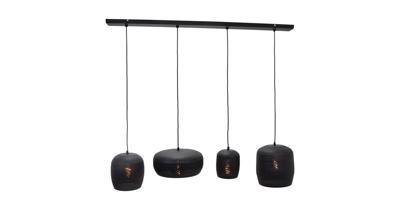 Urban Interiors Hanglamp 'Fez' 4-lamps, kleur Zwart Urban Interiors Hanglamp 'Fez' 4-lamps, kleur Zwart