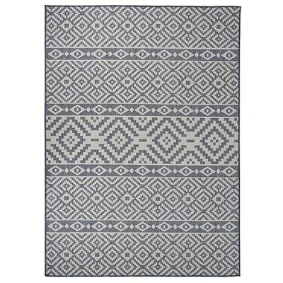Buitenkleed met patroon platgeweven 200x280 cm blauw