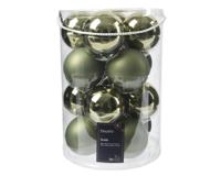 Kerstballen Glas Ø8cm Rozemarijn Groen 16st - thumbnail