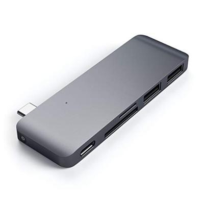 SATECHI USB-C Pass-Through Combo Hub – Compatibel Met 2020/2018 iPad Pro/MacBook Pro En Meer - Niet ondersteund op Apple M1 Mac-apparaten (Spacegrijs)