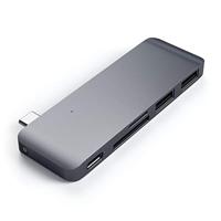 SATECHI USB-C Pass-Through Combo Hub – Compatibel Met 2020/2018 iPad Pro/MacBook Pro En Meer - Niet ondersteund op Apple M1 Mac-apparaten (Spacegrijs) - thumbnail