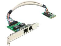 Delock Mini PCI-e LAN-adapter (2X RJ-45) - thumbnail