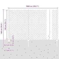 VidaXL Hek met paal zilver 1,4 x 10 m staal - thumbnail