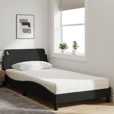 Bed met matras stof zwart 100x200 cm