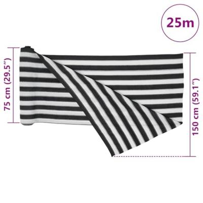 Privacynet 150 g/m 1,5x25 m HDPE antracietkleurig en wit