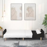 Slaapbank 2-zits stof zwart - thumbnail