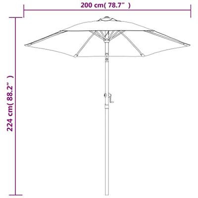 VidaXL Parasol 200x224 cm aluminium zandwit