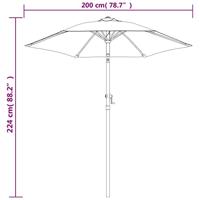 VidaXL Parasol 200x224 cm aluminium zandwit - thumbnail