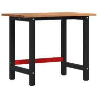 Werkbank 100x60x81,5 cm massief eikenhout lichtbruin - thumbnail