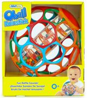 BRIGHT STARS Oball Easy-Grip Rain Stick BPA-vrij babyspeelgoed, rood, geel, groen en blauw, voor pasgeborenen - thumbnail