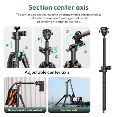 Ulanzi GlideGo JJ05 Photo Tripod Carbon met kantelbare arm