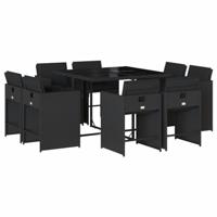 9-delige Tuinset poly rattan zwart - thumbnail
